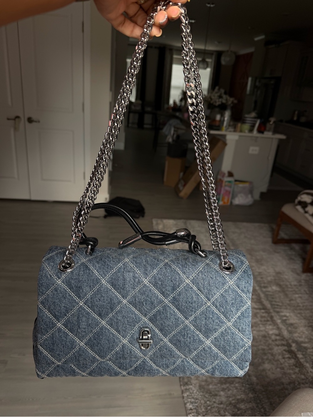 Marc Jacobs Quilted Denim Dual Shoulder Bag - Picture 3 of 9